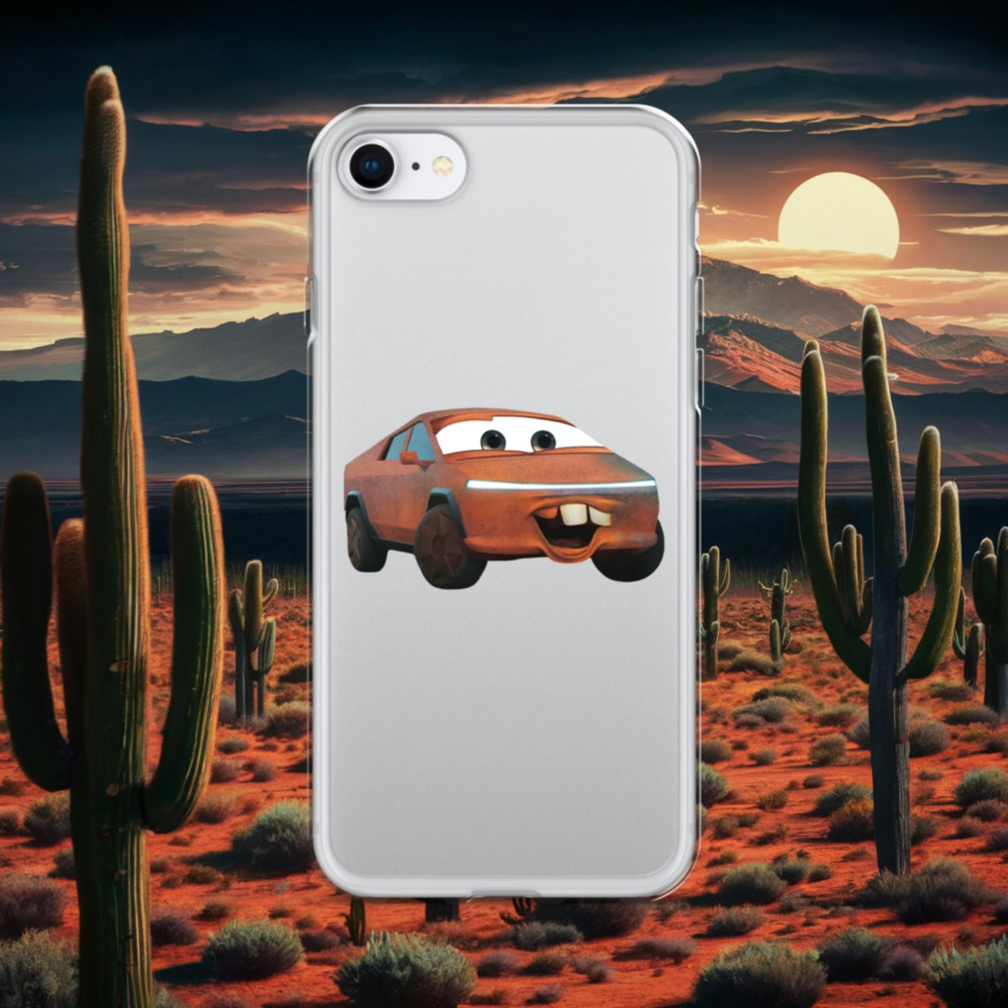 Rusty Tesla Cybertruck Elon Musk Cars Movie Tow Mater Clear Case for iPhone iPhone SE Mobile Phone Cases Cars Movie Celebrities Cybertruck Elon Musk Movies Tesla Next Cult Brand