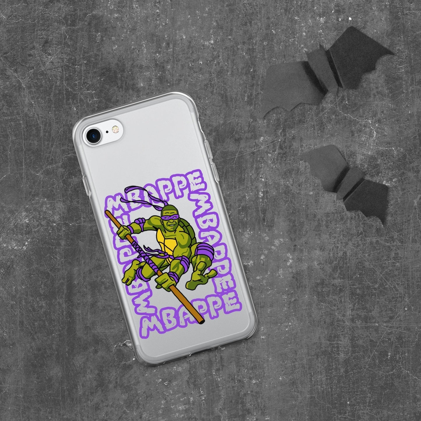 Kylian Mbappe Purple Ninja Turtle Donatello Clear Case for iPhone® iPhone SE Mobile Phone Cases Football Kylian Mbappe Ninja Turtles PSG Real Madrid Next Cult Brand