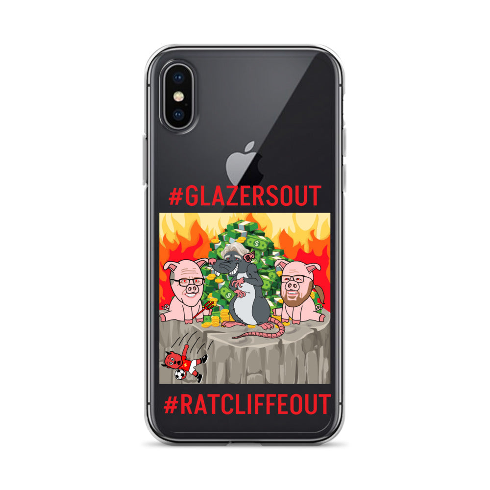 Manchester United Ratcliffe Out, Glazers Out Clear Case for iPhone® iPhone X XS Mobile Phone Cases Football GlazersOut Manchester United RatcliffeOut Next Cult Brand