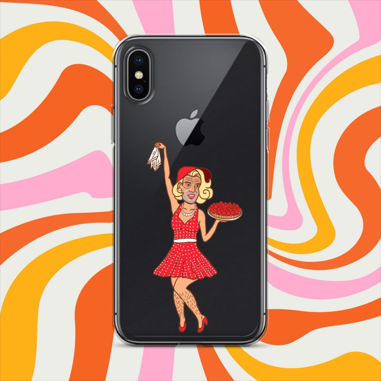 Thinnn Boy Bake Club The Fighter and The Kid TFATK Podcast Comedy 60s retro housewife Bryan Callen Clear Case for iPhone iPhone X XS Mobile Phone Cases Bryan Callen Podcasts Stand-up Comedy The Fighter and The Kid (TFATK) Thinnn Boy Bake Club Next Cult Brand
