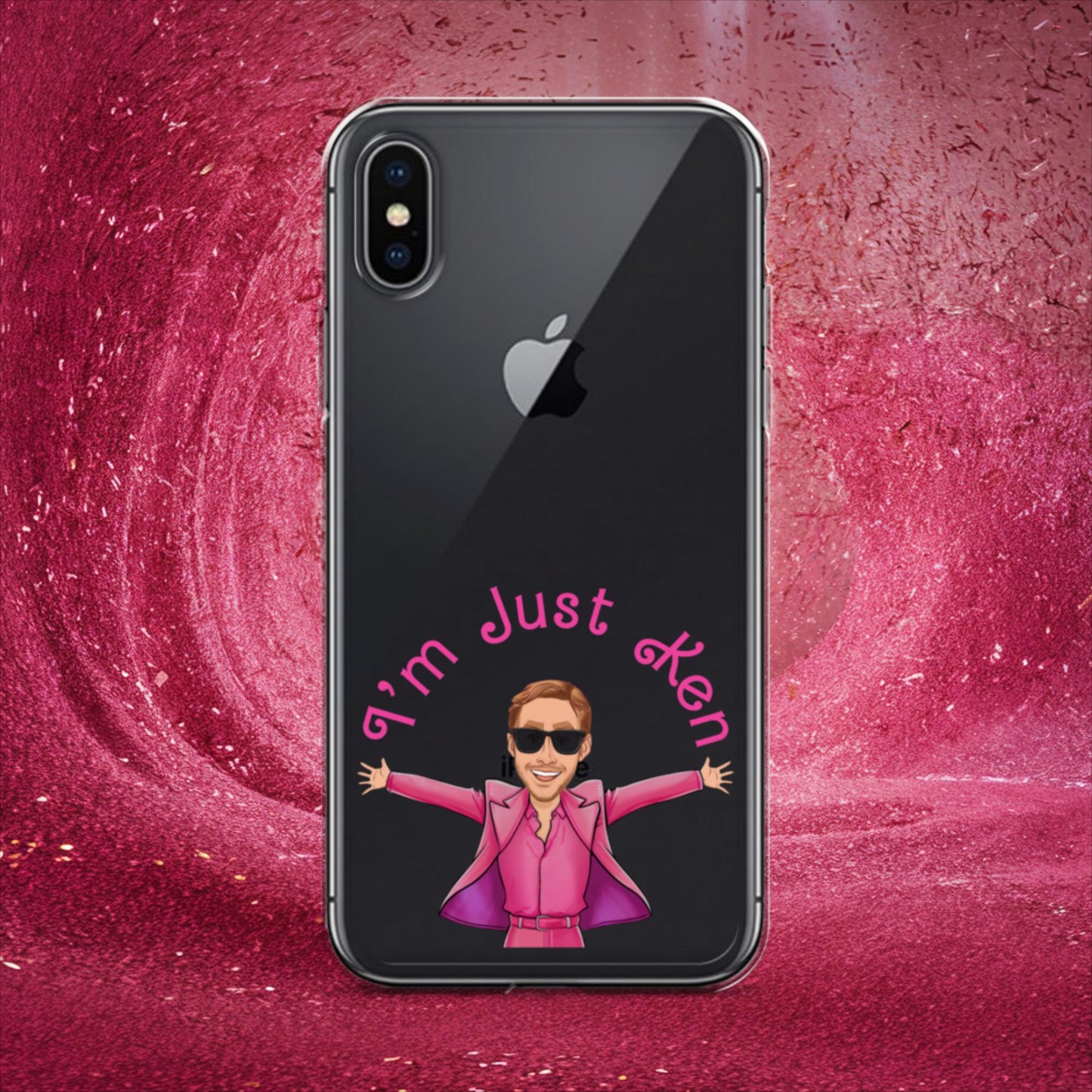 Ken Barbie Ryan Gosling I'm Just Ken Clear Case for iPhone iPhone X XS Mobile Phone Cases Barbie Celebrities Ken Movies Ryan Gosling Next Cult Brand
