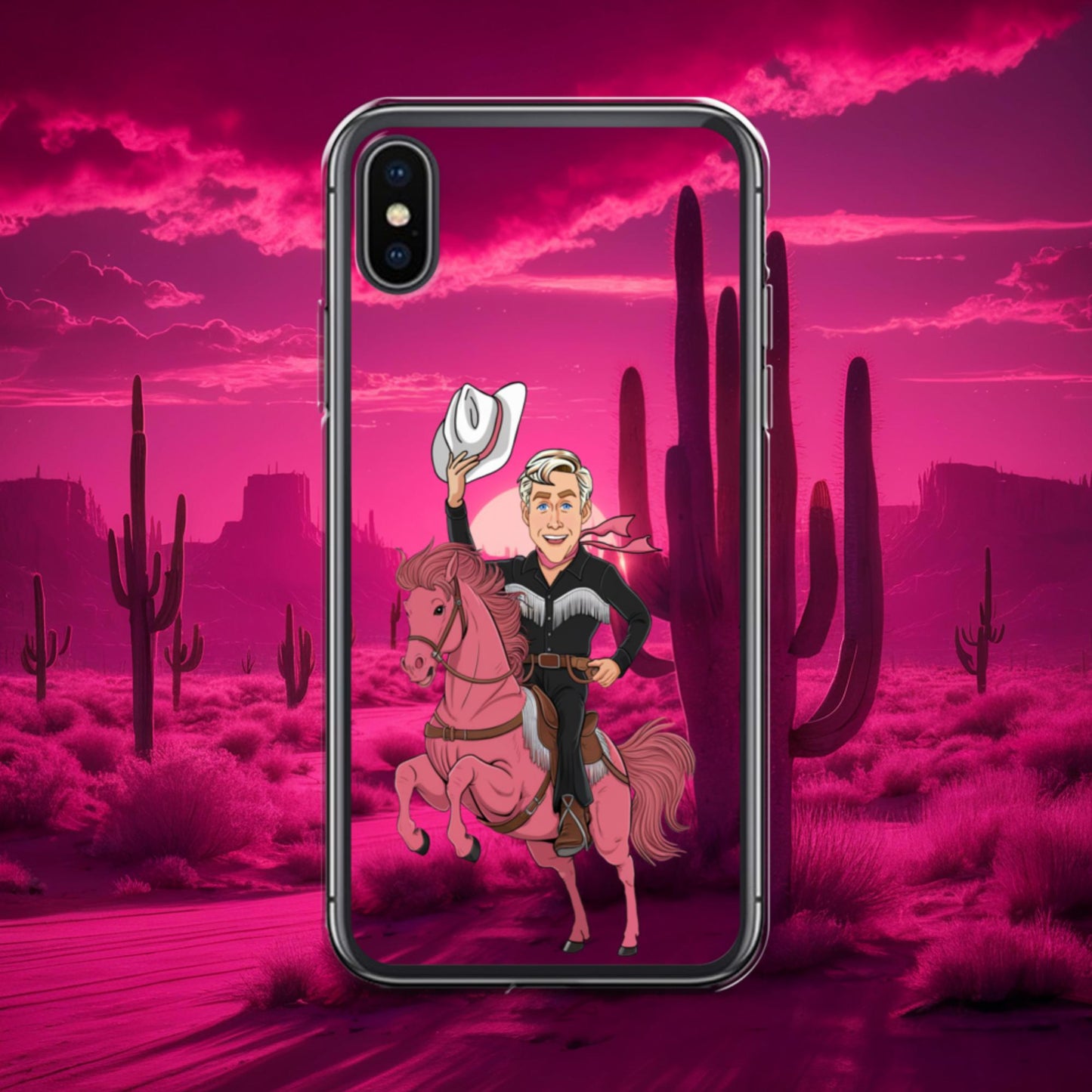Ryan Gosling Ken Cowboy Horse Barbie Movie Clear Case for iPhone iPhone X XS Mobile Phone Cases Barbie Celebrities Ken Movies Ryan Gosling Next Cult Brand