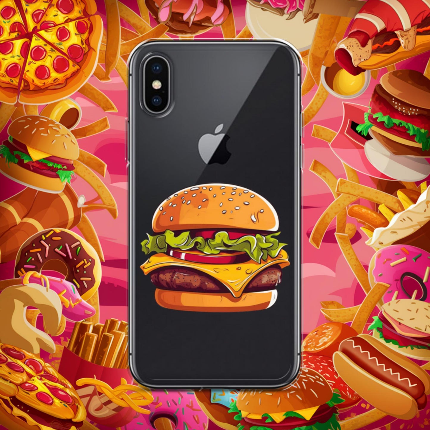 Cheeseburger I Love Burgers Clear Case for iPhone iPhone X XS Mobile Phone Cases Burgers Fast Food Next Cult Brand