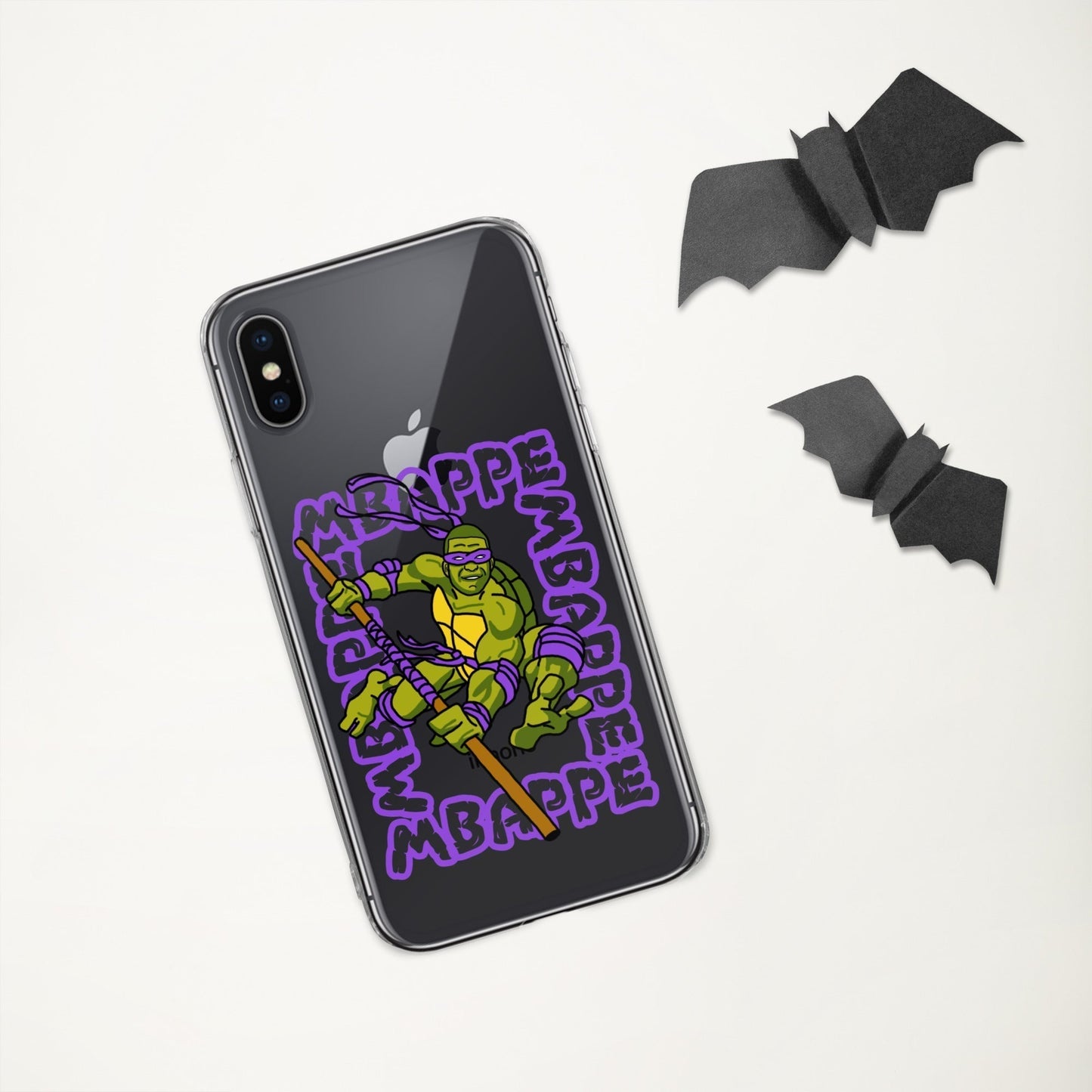 Kylian Mbappe Purple Ninja Turtle Donatello Clear Case for iPhone® Mobile Phone Cases Football Kylian Mbappe Ninja Turtles PSG Real Madrid Next Cult Brand