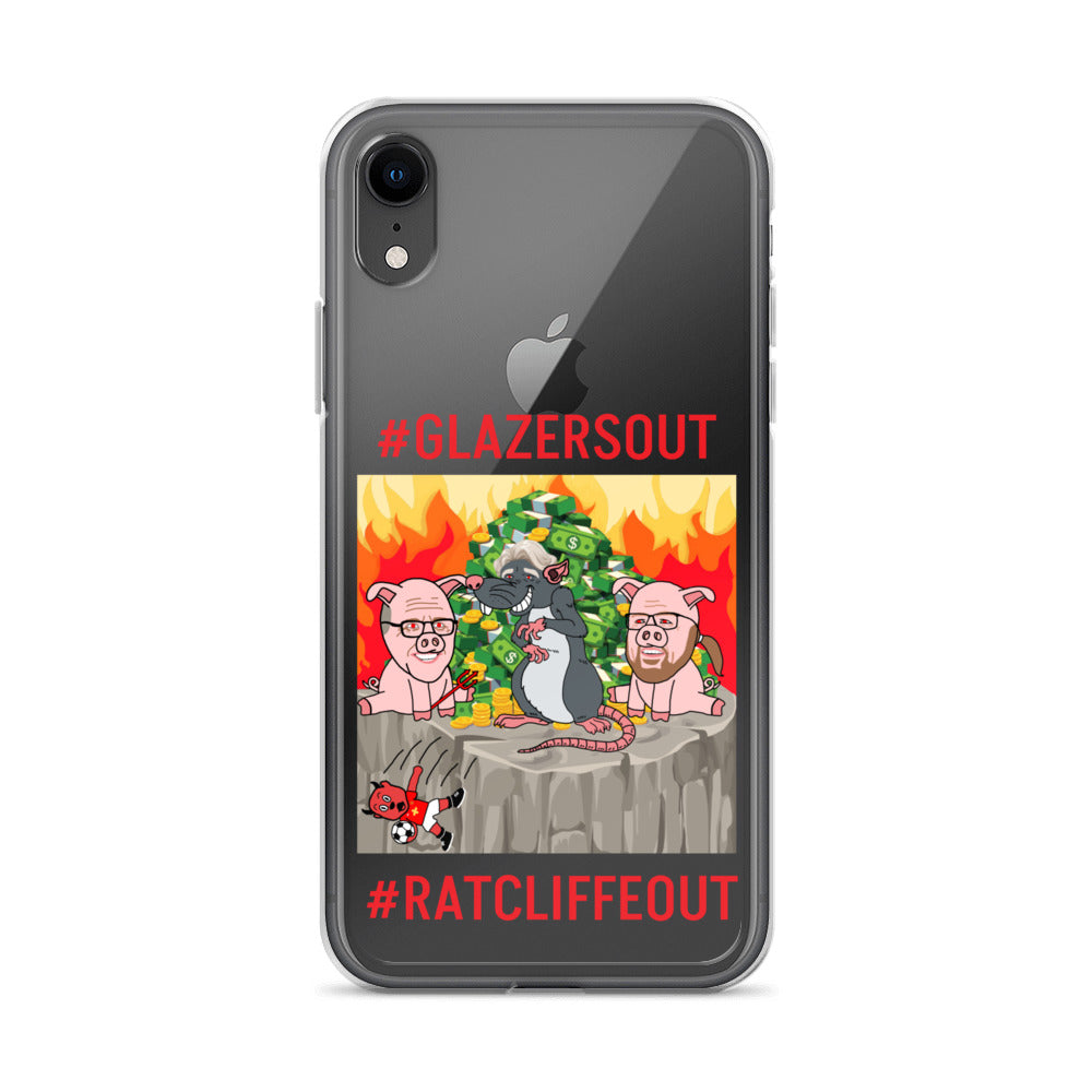 Manchester United Ratcliffe Out, Glazers Out Clear Case for iPhone® iPhone XR Mobile Phone Cases Football GlazersOut Manchester United RatcliffeOut Next Cult Brand