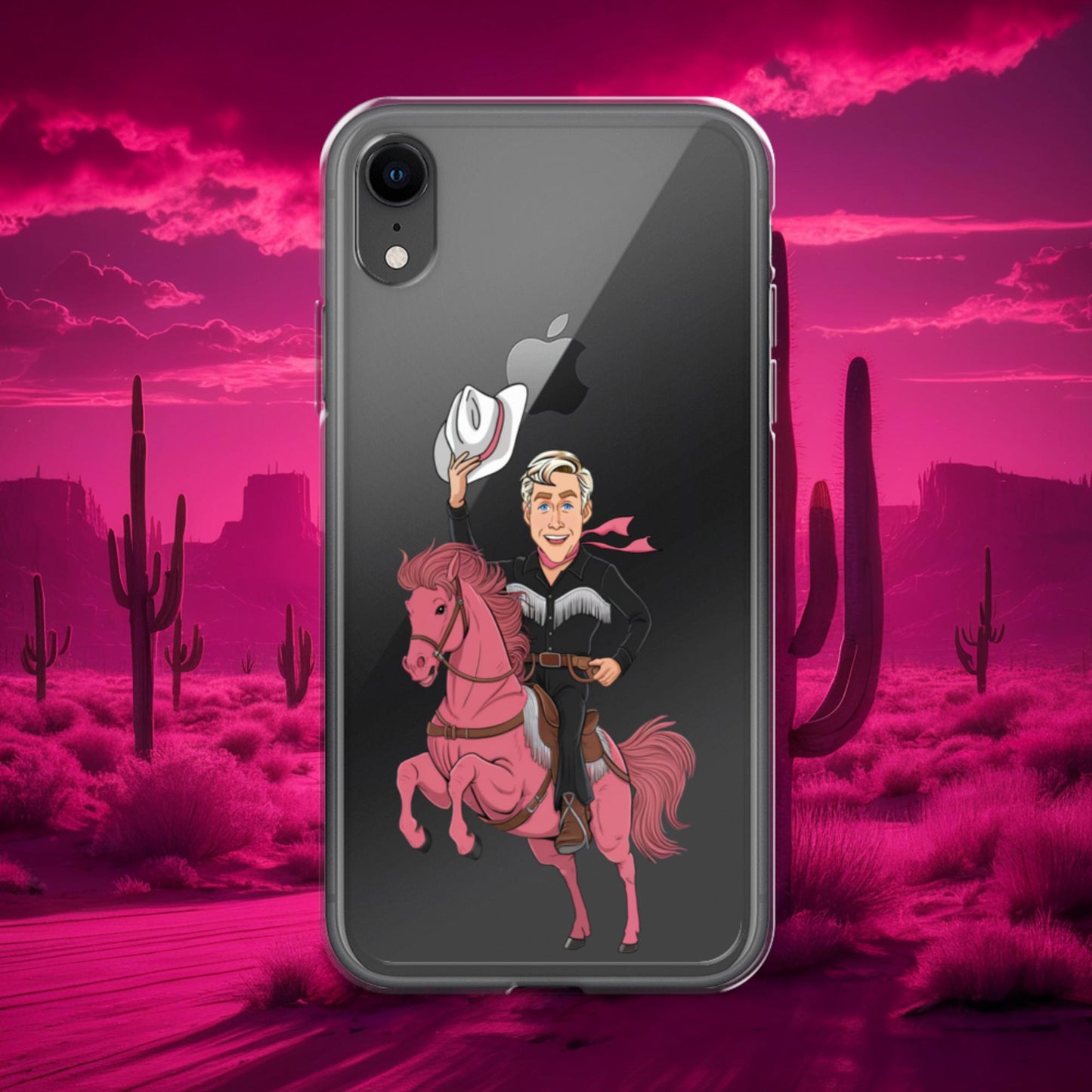 Ryan Gosling Ken Cowboy Horse Barbie Movie Clear Case for iPhone iPhone XR Mobile Phone Cases Barbie Celebrities Ken Movies Ryan Gosling Next Cult Brand