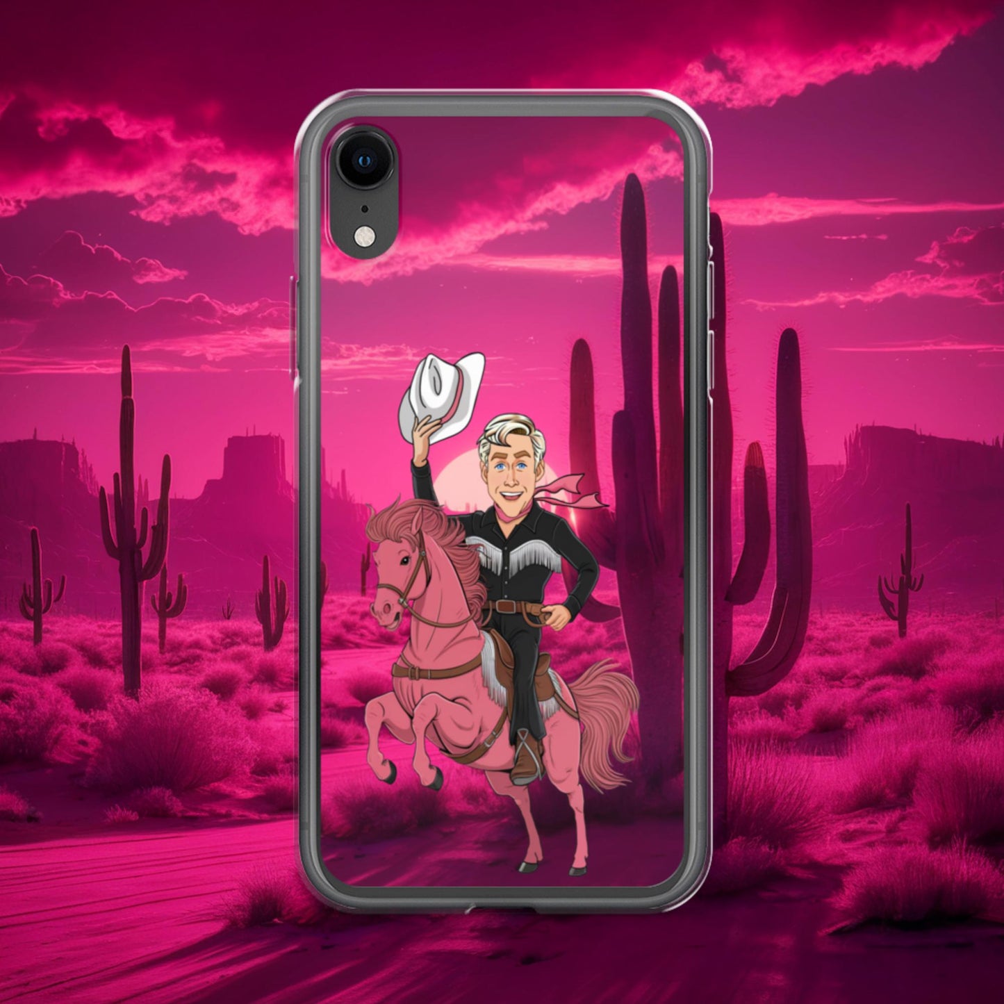 Ryan Gosling Ken Cowboy Horse Barbie Movie Clear Case for iPhone iPhone XR Mobile Phone Cases Barbie Celebrities Ken Movies Ryan Gosling Next Cult Brand