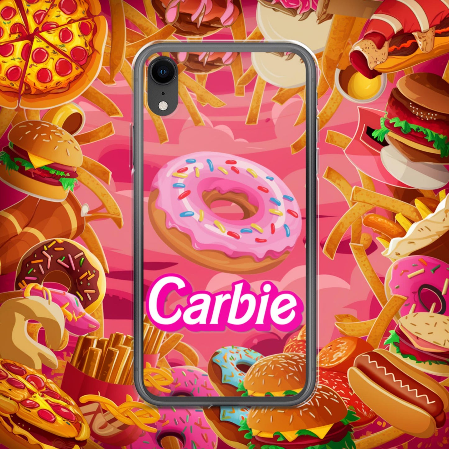 Carbie Barbie I Love Carbs I Love Donuts Clear Case for iPhone iPhone XR Mobile Phone Cases Barbie Carbie Donuts Fast Food Ken Movies Next Cult Brand