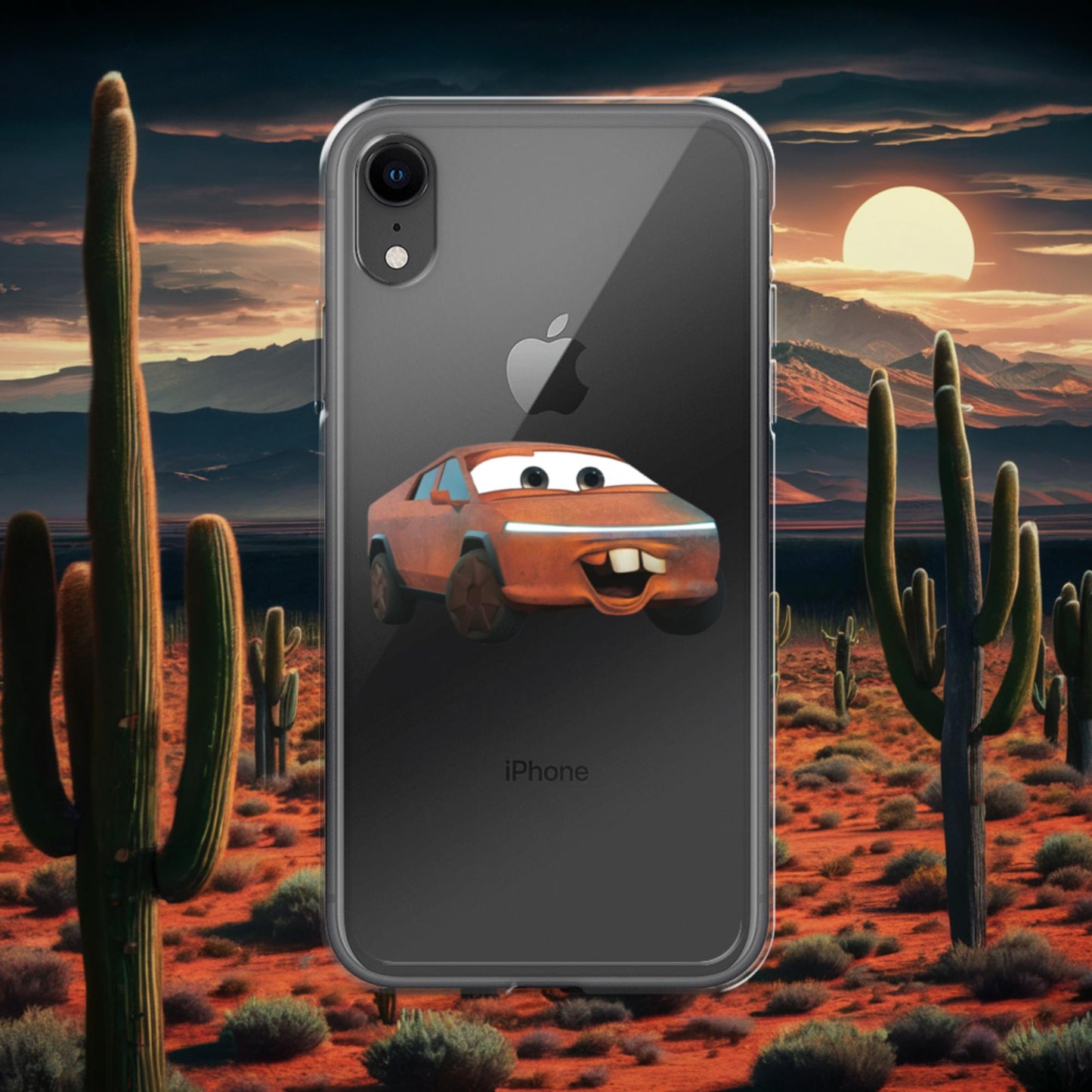 Rusty Tesla Cybertruck Elon Musk Cars Movie Tow Mater Clear Case for iPhone iPhone XR Mobile Phone Cases Cars Movie Celebrities Cybertruck Elon Musk Movies Tesla Next Cult Brand