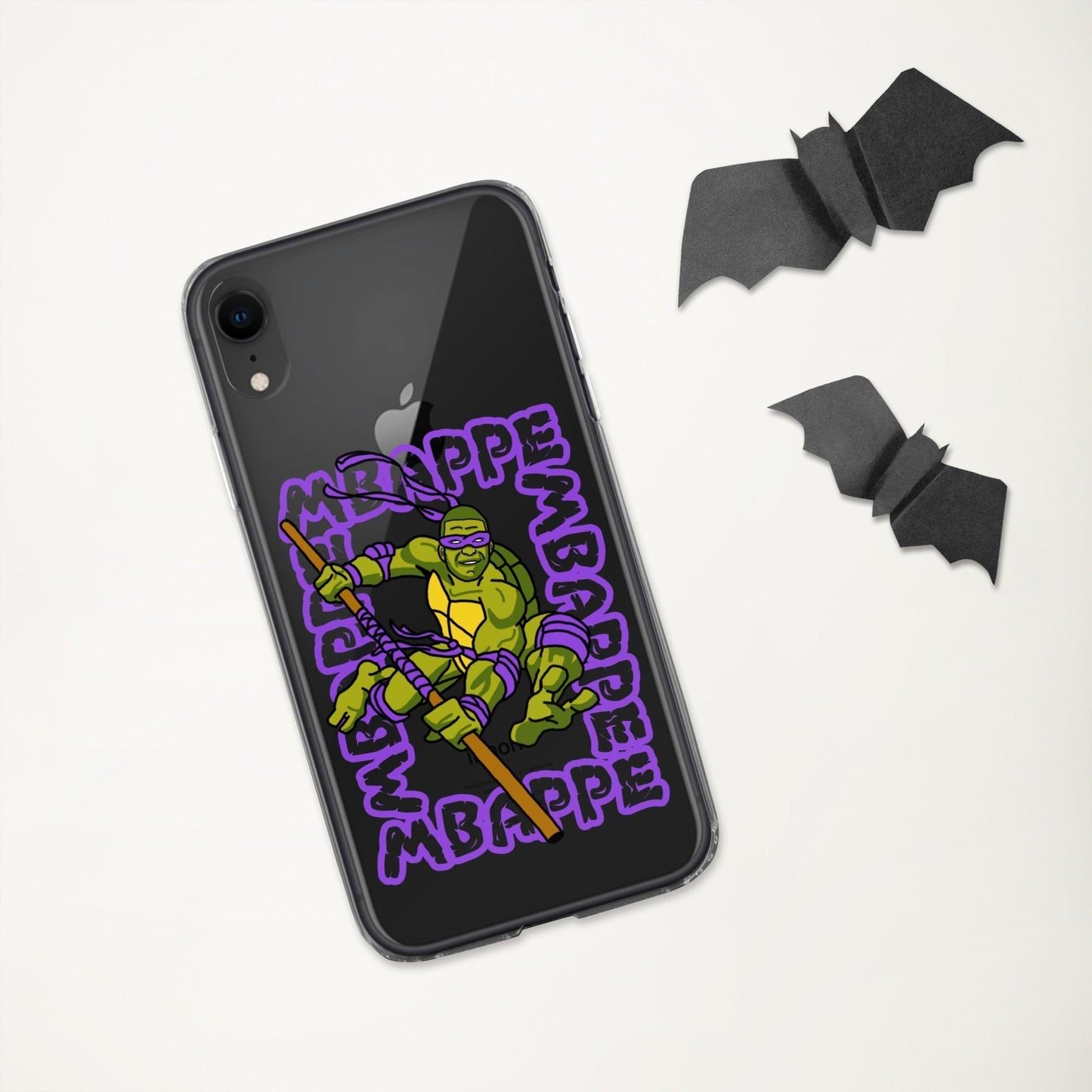 Kylian Mbappe Purple Ninja Turtle Donatello Clear Case for iPhone® Mobile Phone Cases Football Kylian Mbappe Ninja Turtles PSG Real Madrid Next Cult Brand