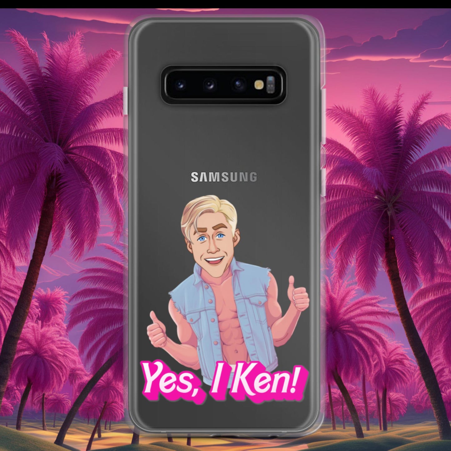 Yes I Ken Yes I can Ryan Gosling Ken Barbie Movie Clear Case for Samsung Samsung Galaxy S10+ Mobile Phone Cases Barbie Celebrities Ken Movies Ryan Gosling Next Cult Brand