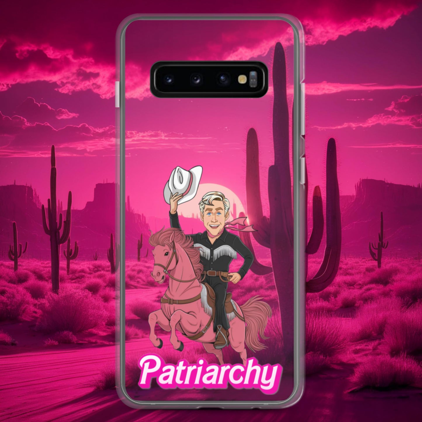 Ken Barbie Movie When I found out the patriarchy wasn't just about horses, I lost interest Clear Case for Samsung Samsung Galaxy S10+ Mobile Phone Cases Barbie Celebrities Ken Movies Ryan Gosling Next Cult Brand