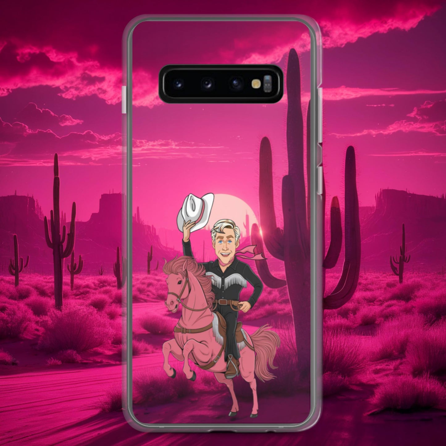 Ryan Gosling Ken Cowboy Horse Barbie Movie Clear Case for Samsung Samsung Galaxy S10+ Mobile Phone Cases Barbie Celebrities Ken Movies Ryan Gosling Next Cult Brand