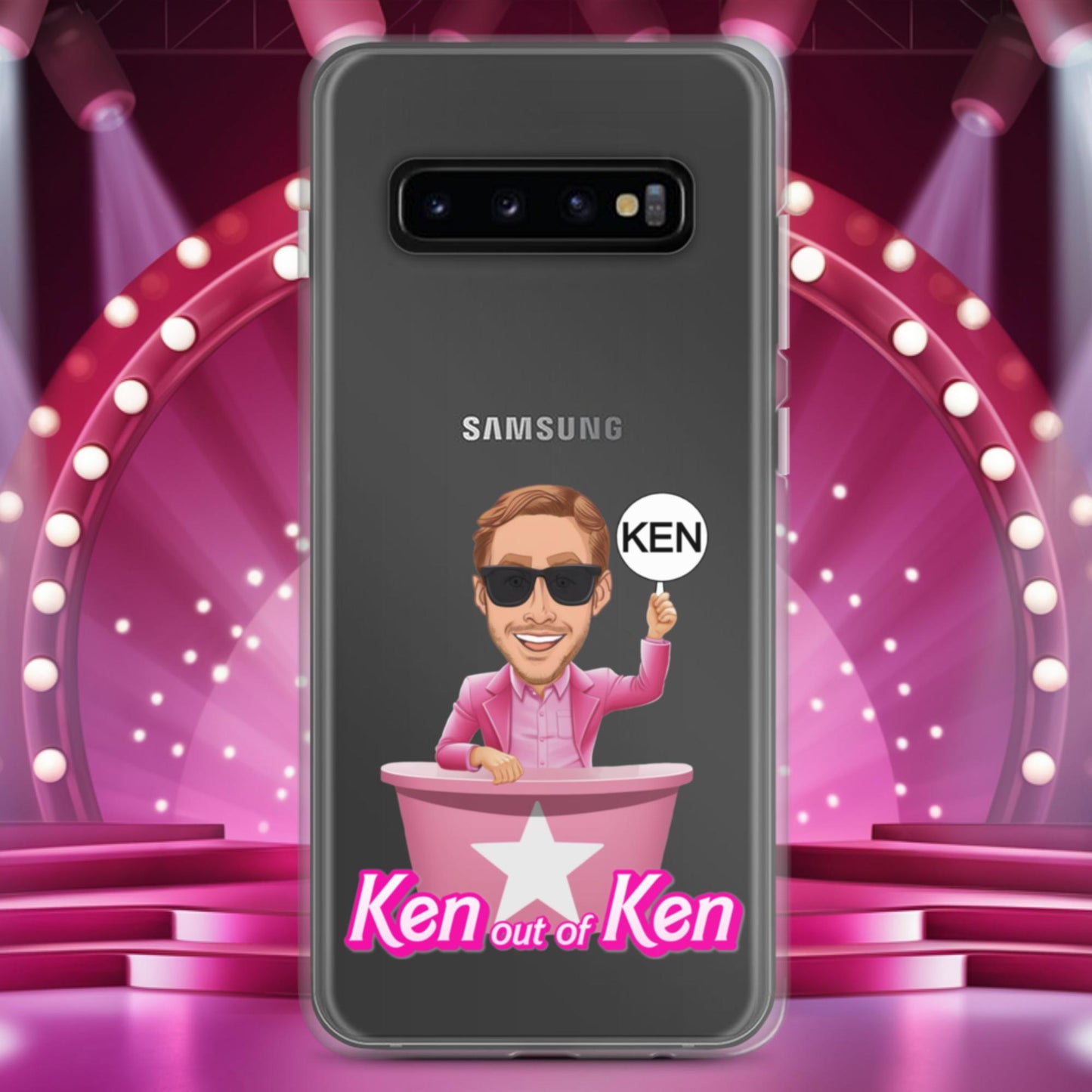 Ken out of Ken Ryan Gosling Barbie Movie Clear Case for Samsung Samsung Galaxy S10+ Mobile Phone Cases Barbie Celebrities Ken Movies Ryan Gosling Next Cult Brand