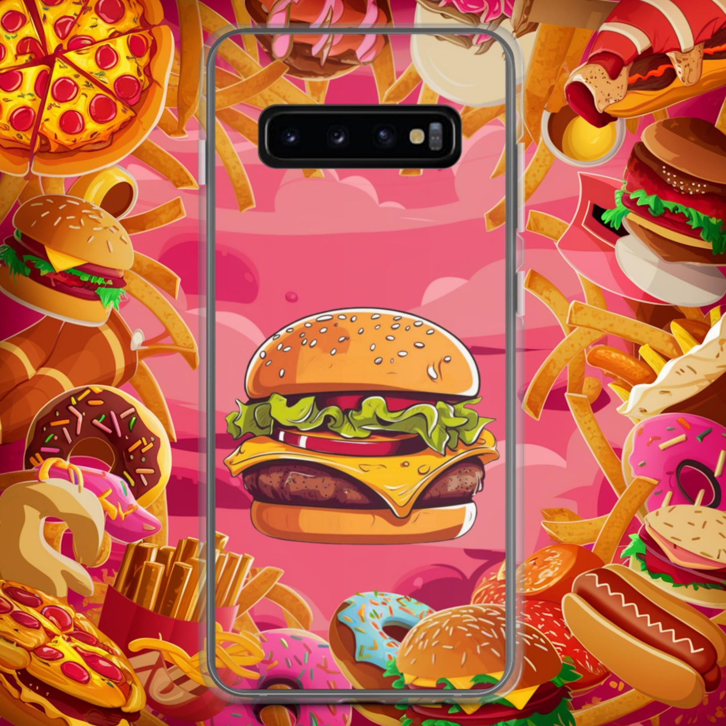 Cheeseburger I Love Burgers Clear Case for Samsung Samsung Galaxy S10+ Mobile Phone Cases Burgers Fast Food Next Cult Brand
