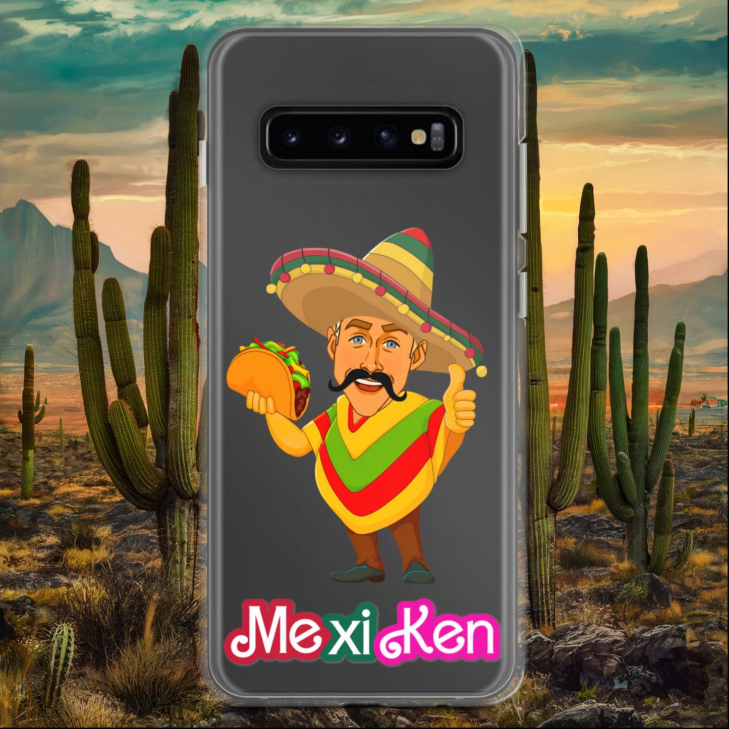 MexiKen Ken Barbie Movie Ryan Gosling Mexican Clear Case for Samsung Samsung Galaxy S10+ Mobile Phone Cases Barbie Celebrities Ken Mexico Movies Ryan Gosling Next Cult Brand