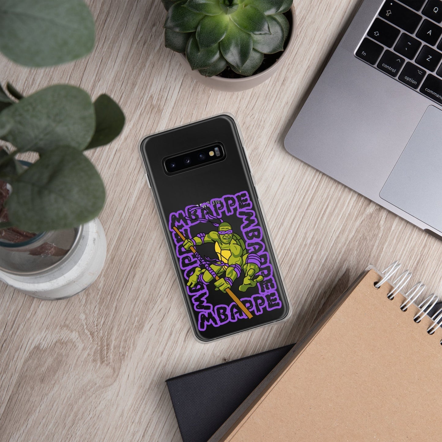 Kylian Mbappe Purple Ninja Turtle Donatello Clear Case for Samsung® Mobile Phone Cases Football Kylian Mbappe Ninja Turtles PSG Real Madrid Next Cult Brand