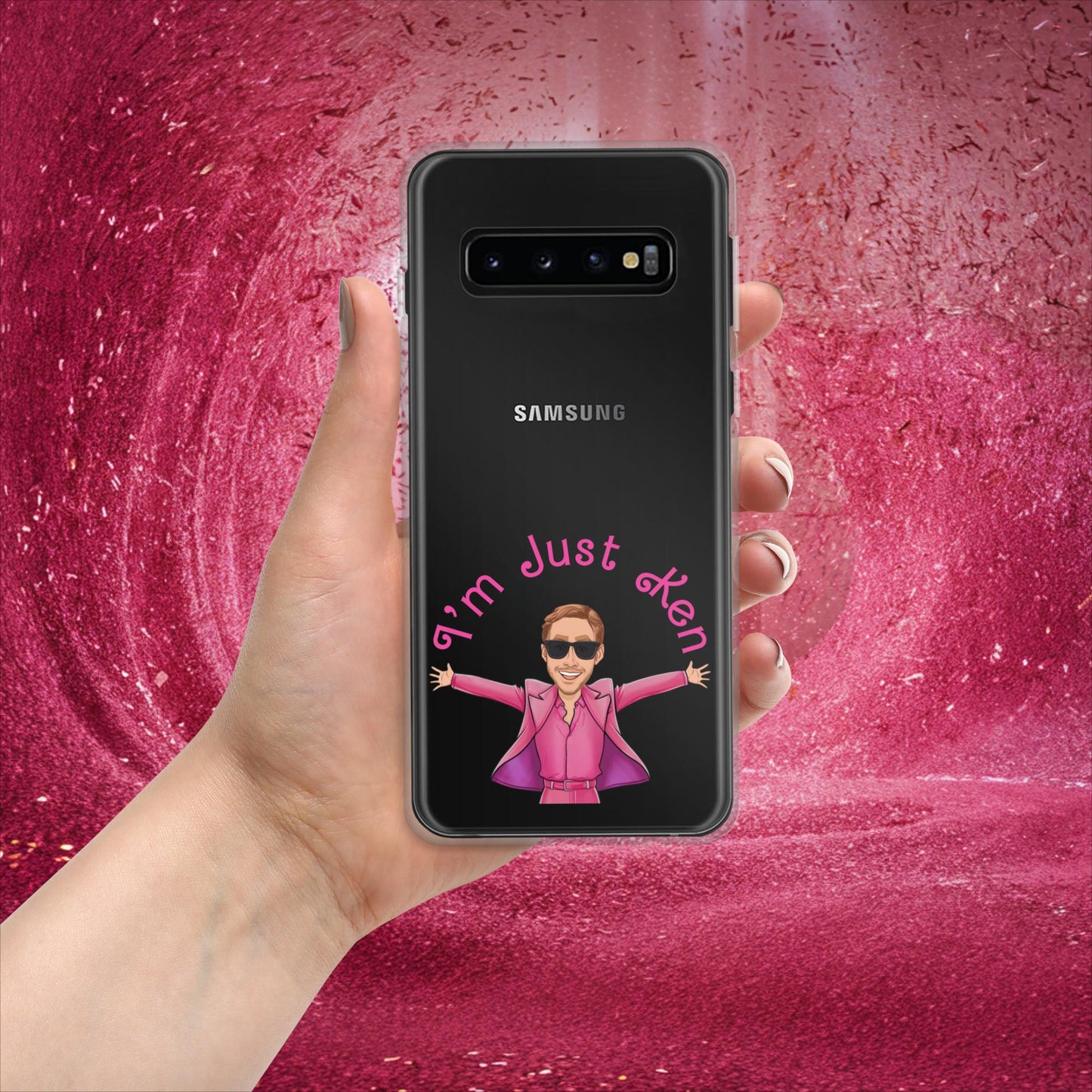 Ken Barbie Ryan Gosling I'm Just Ken Clear Case for Samsung Samsung Galaxy S10 Mobile Phone Cases Barbie Celebrities Ken Movies Ryan Gosling Next Cult Brand