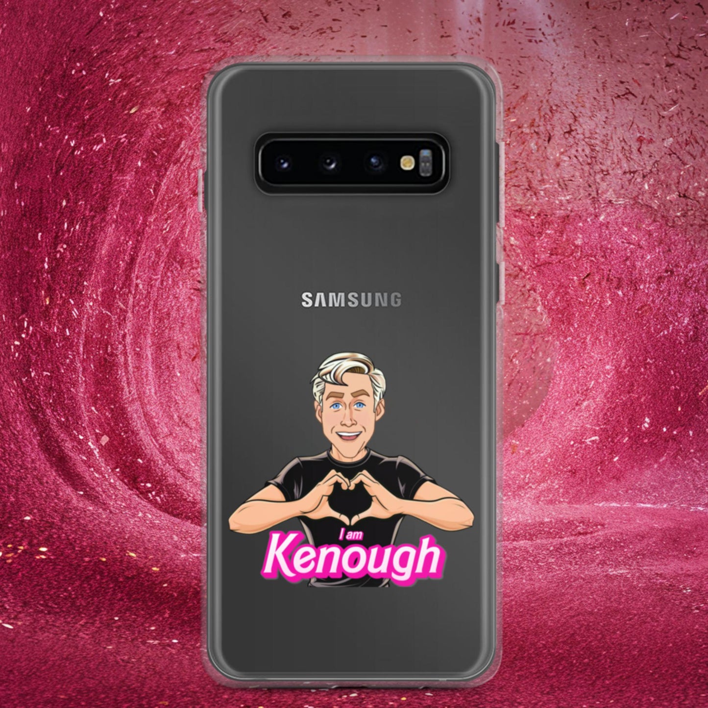 I am Kenough Ryan Gosling Ken Barbie Movie Clear Case for Samsung Samsung Galaxy S10 Mobile Phone Cases Barbie Celebrities Ken Movies Ryan Gosling Next Cult Brand