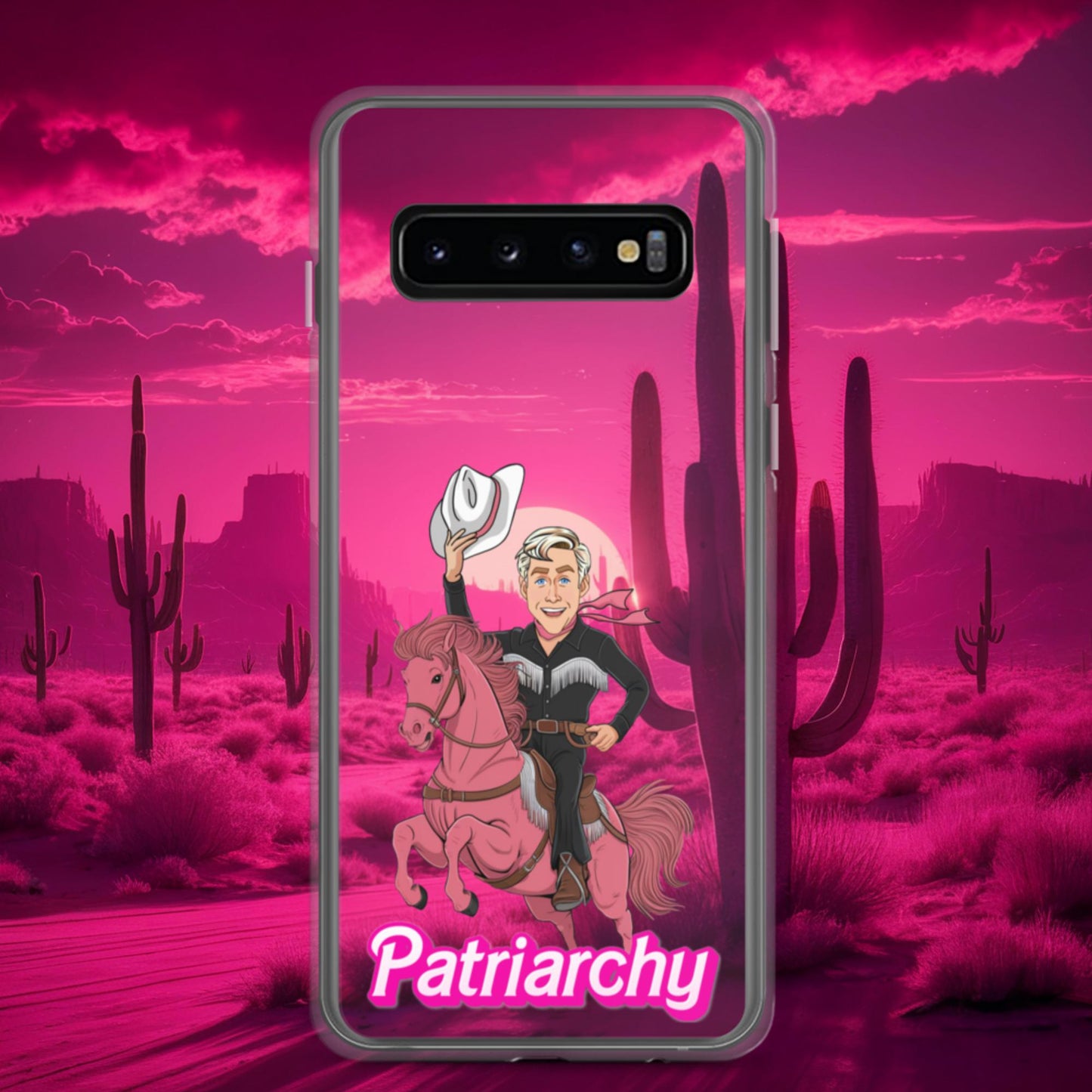 Ken Barbie Movie When I found out the patriarchy wasn't just about horses, I lost interest Clear Case for Samsung Samsung Galaxy S10 Mobile Phone Cases Barbie Celebrities Ken Movies Ryan Gosling Next Cult Brand