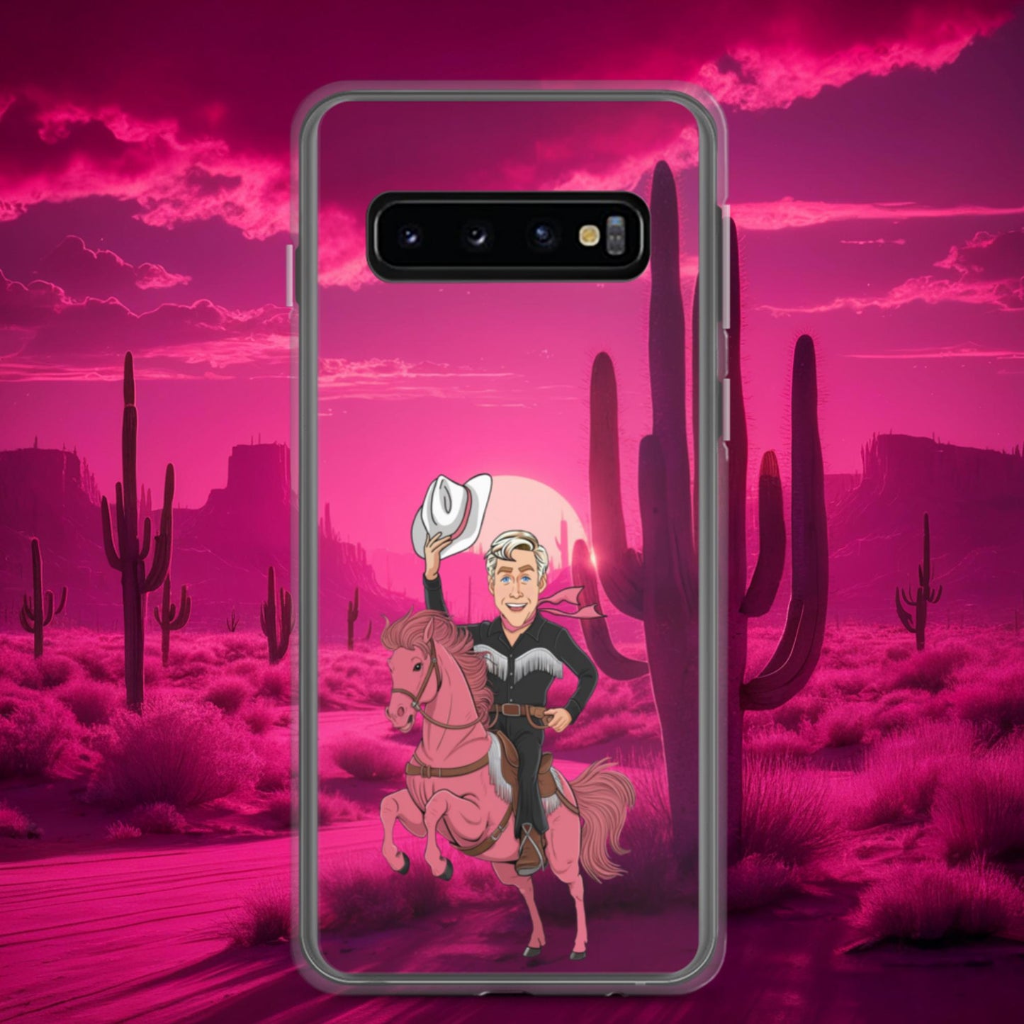 Ryan Gosling Ken Cowboy Horse Barbie Movie Clear Case for Samsung Samsung Galaxy S10 Mobile Phone Cases Barbie Celebrities Ken Movies Ryan Gosling Next Cult Brand
