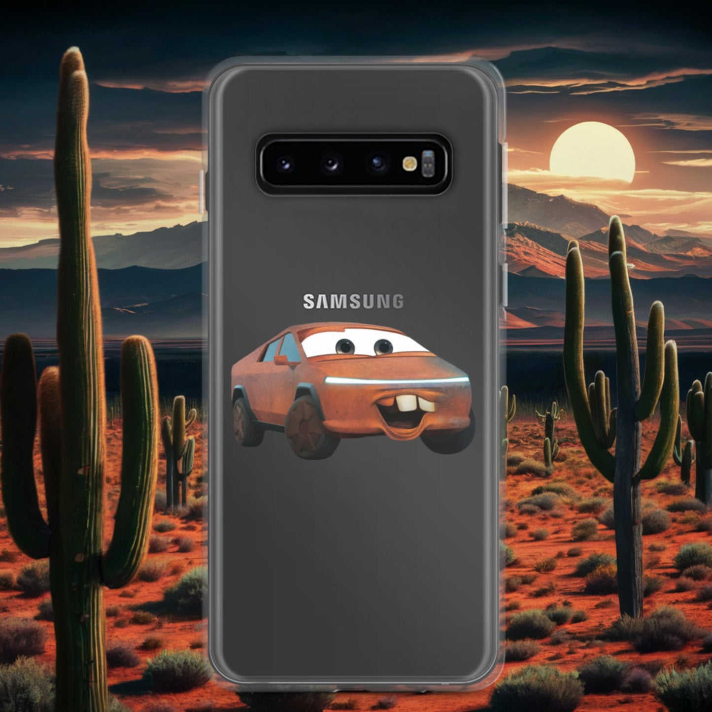 Rusty Tesla Cybertruck Elon Musk Cars Movie Tow Mater Clear Case for Samsung Samsung Galaxy S10 Mobile Phone Cases Cars Movie Celebrities Cybertruck Elon Musk Movies Tesla Next Cult Brand