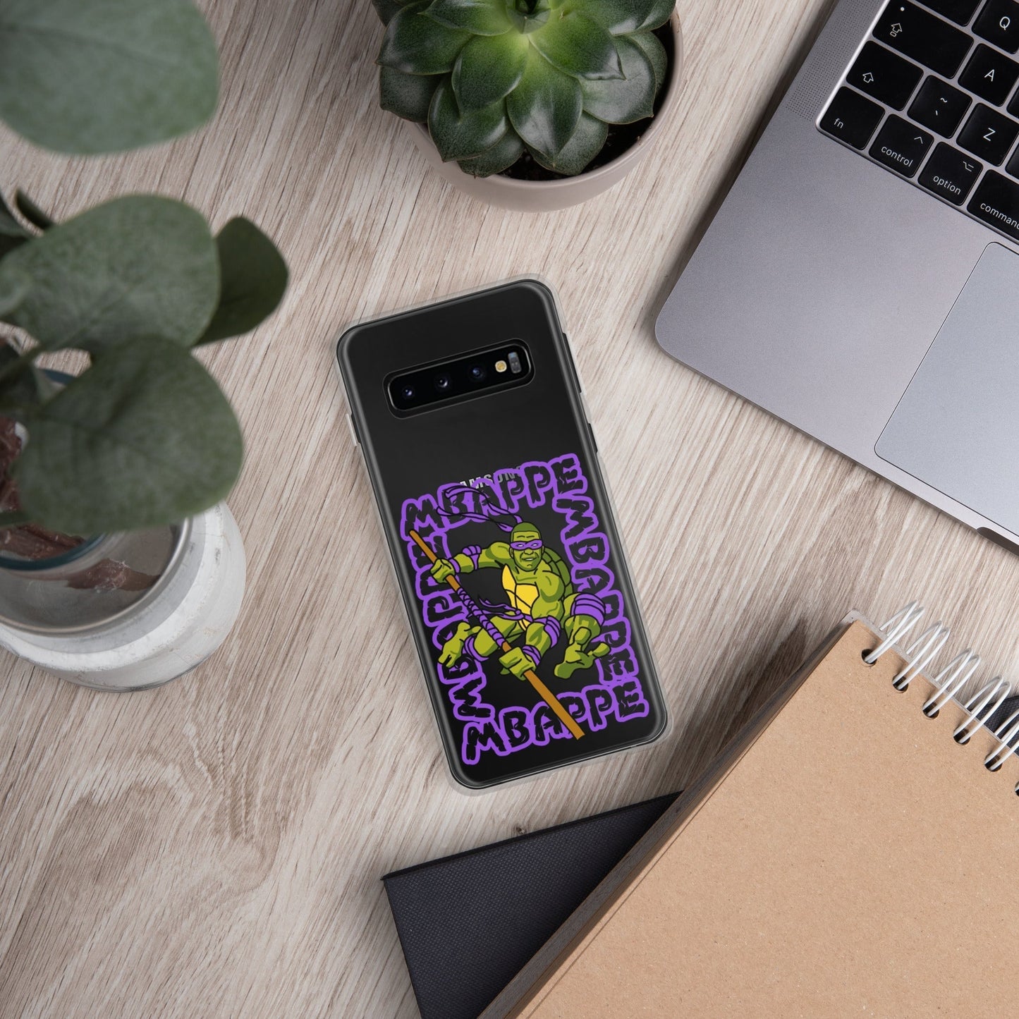 Kylian Mbappe Purple Ninja Turtle Donatello Clear Case for Samsung® Mobile Phone Cases Football Kylian Mbappe Ninja Turtles PSG Real Madrid Next Cult Brand