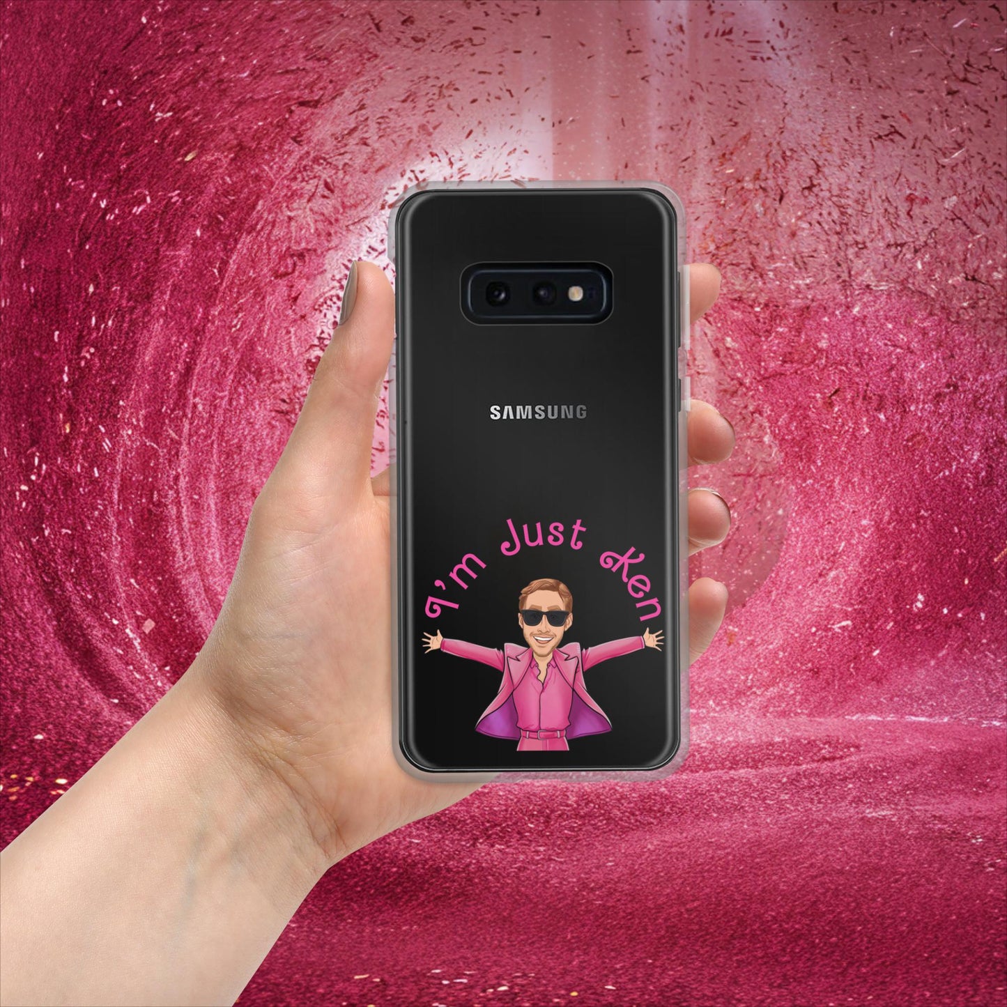 Ken Barbie Ryan Gosling I'm Just Ken Clear Case for Samsung Samsung Galaxy S10e Mobile Phone Cases Barbie Celebrities Ken Movies Ryan Gosling Next Cult Brand