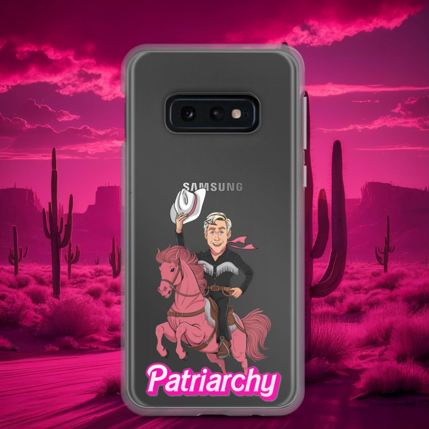 Ken Barbie Movie When I found out the patriarchy wasn't just about horses, I lost interest Clear Case for Samsung Samsung Galaxy S10e Mobile Phone Cases Barbie Celebrities Ken Movies Ryan Gosling Next Cult Brand