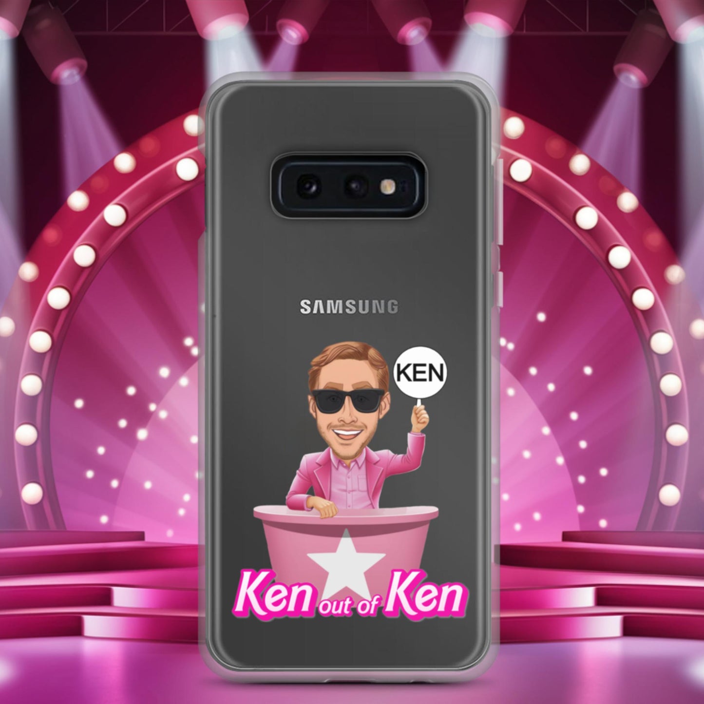 Ken out of Ken Ryan Gosling Barbie Movie Clear Case for Samsung Samsung Galaxy S10e Mobile Phone Cases Barbie Celebrities Ken Movies Ryan Gosling Next Cult Brand