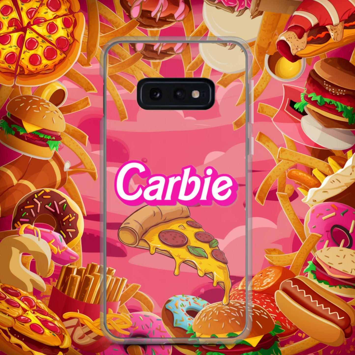 Carbie Barbie I Love Carbs I Love Pizza Clear Case for Samsung Samsung Galaxy S10e Mobile Phone Cases Barbie Carbie Fast Food Ken Movies Pizza Next Cult Brand