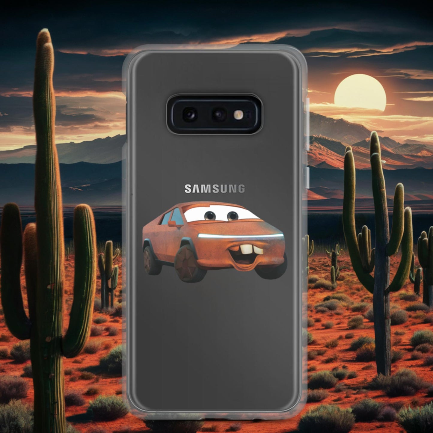 Rusty Tesla Cybertruck Elon Musk Cars Movie Tow Mater Clear Case for Samsung Samsung Galaxy S10e Mobile Phone Cases Cars Movie Celebrities Cybertruck Elon Musk Movies Tesla Next Cult Brand