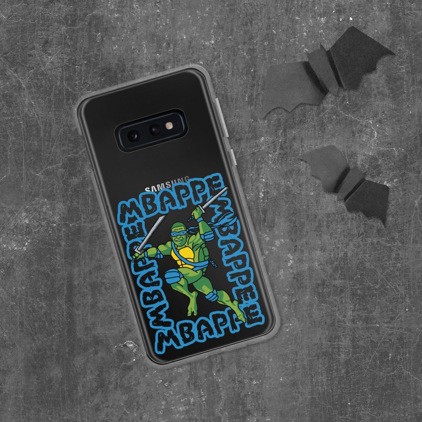 Kylian Mbappe Blue Ninja Turtle Leonardo Clear Case for Samsung® Samsung Galaxy S10e Mobile Phone Cases Football Kylian Mbappe Ninja Turtles PSG Real Madrid Next Cult Brand