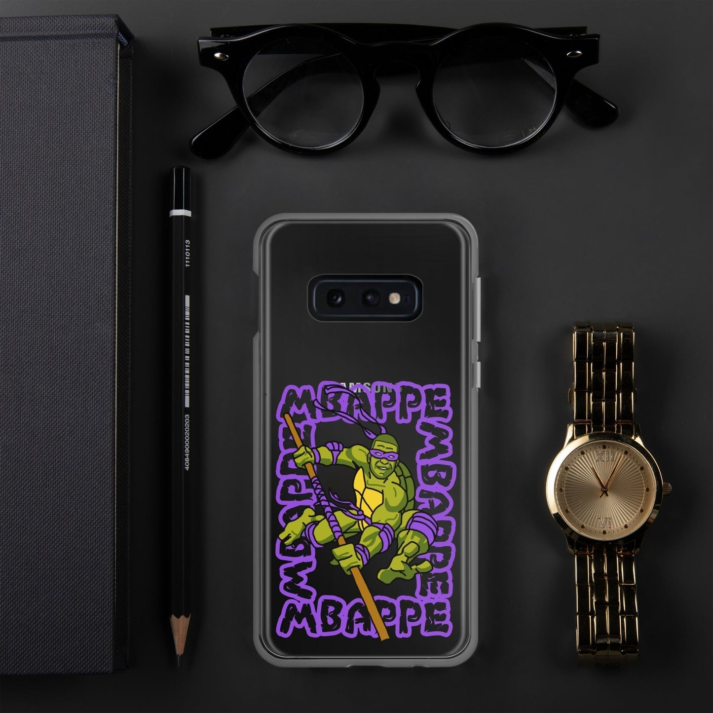 Kylian Mbappe Purple Ninja Turtle Donatello Clear Case for Samsung® Samsung Galaxy S10e Mobile Phone Cases Football Kylian Mbappe Ninja Turtles PSG Real Madrid Next Cult Brand