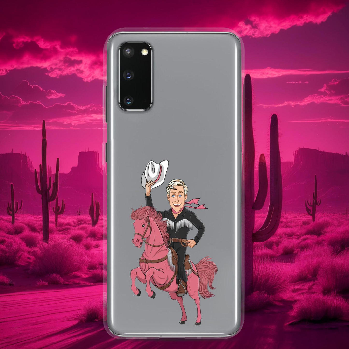 Ryan Gosling Ken Cowboy Horse Barbie Movie Clear Case for Samsung Samsung Galaxy S20 Mobile Phone Cases Barbie Celebrities Ken Movies Ryan Gosling Next Cult Brand