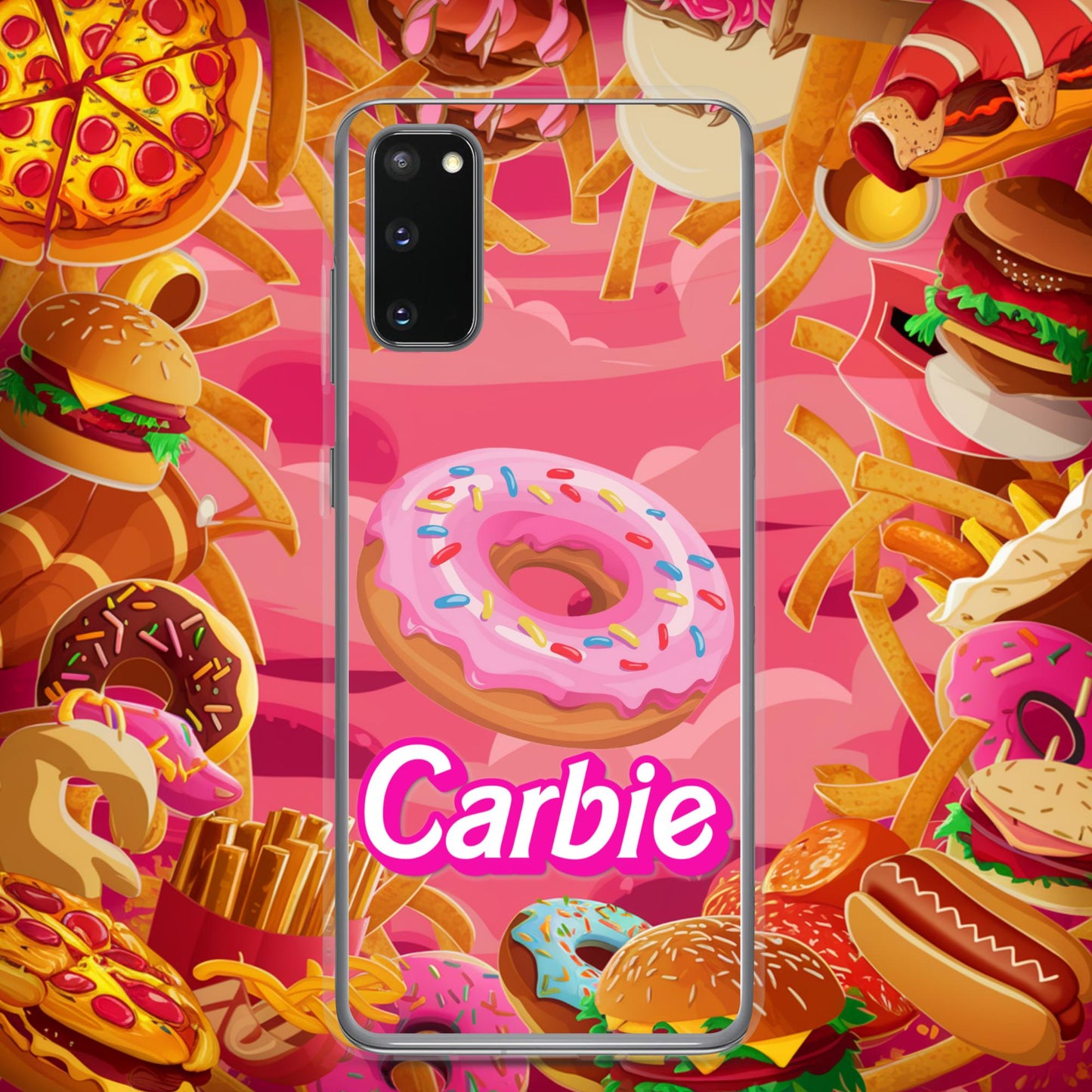 Carbie Barbie I Love Carbs I Love Donuts Clear Case for Samsung Samsung Galaxy S20 Mobile Phone Cases Barbie Carbie Donuts Fast Food Ken Movies Next Cult Brand
