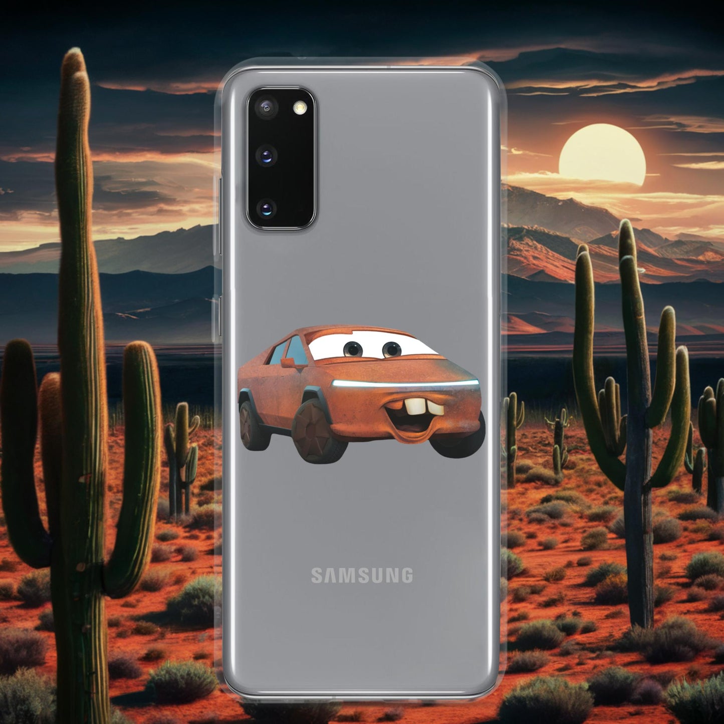 Rusty Tesla Cybertruck Elon Musk Cars Movie Tow Mater Clear Case for Samsung Samsung Galaxy S20 Mobile Phone Cases Cars Movie Celebrities Cybertruck Elon Musk Movies Tesla Next Cult Brand