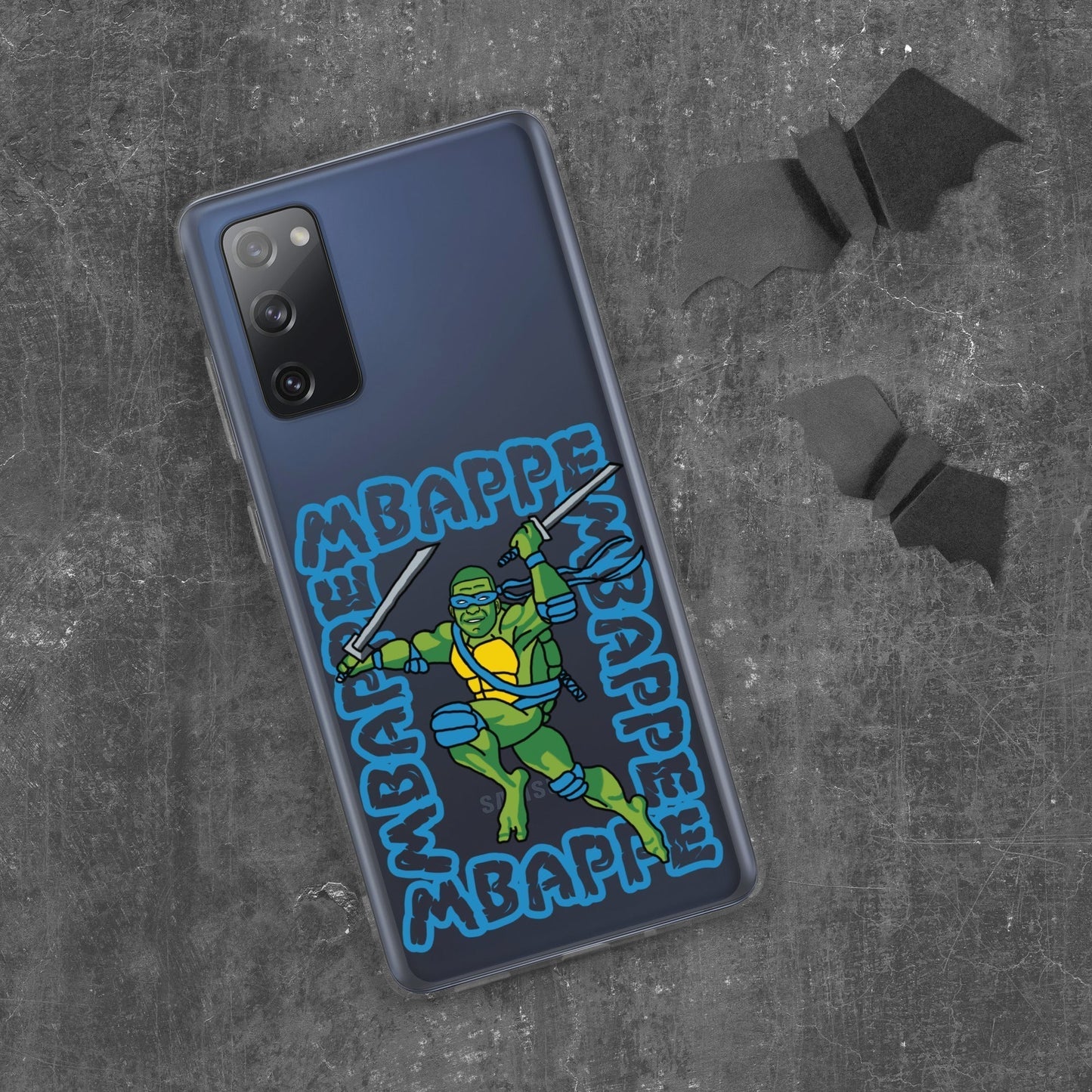 Kylian Mbappe Blue Ninja Turtle Leonardo Clear Case for Samsung® Samsung Galaxy S20 FE Mobile Phone Cases Football Kylian Mbappe Ninja Turtles PSG Real Madrid Next Cult Brand