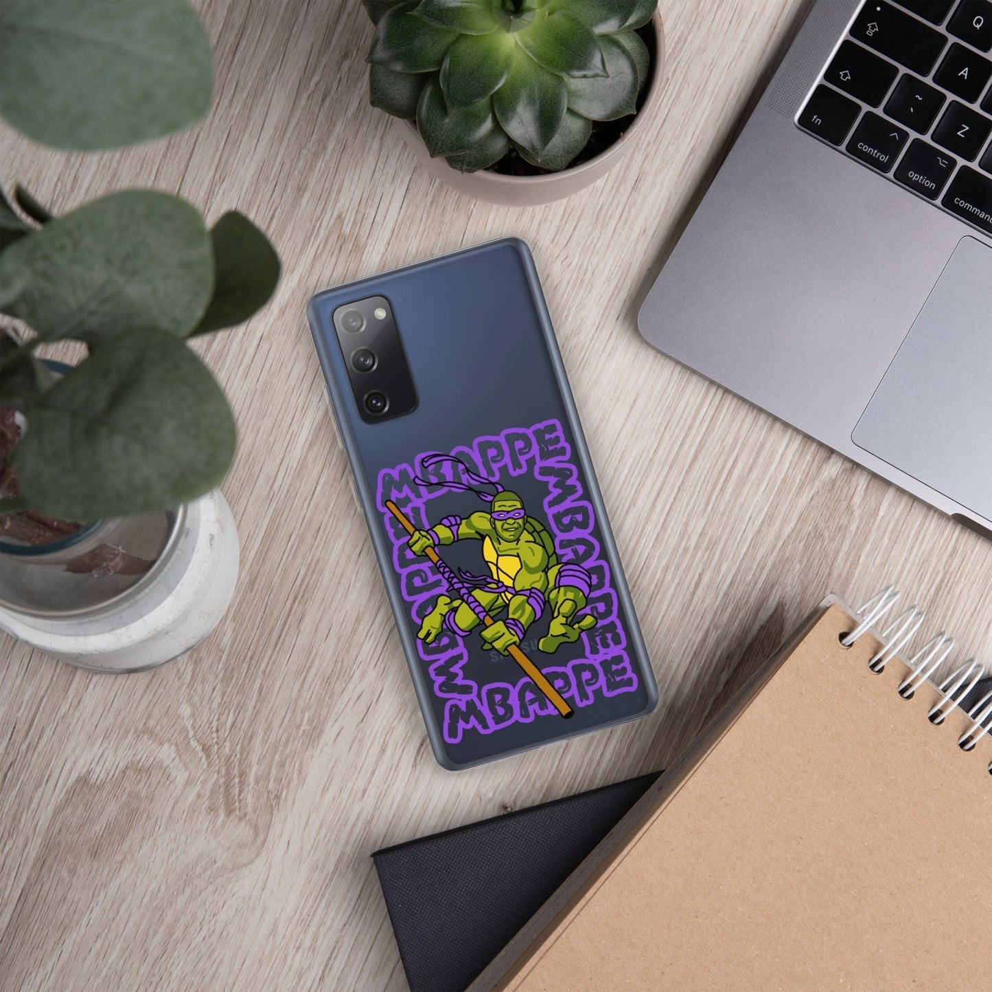 Kylian Mbappe Purple Ninja Turtle Donatello Clear Case for Samsung® Mobile Phone Cases Football Kylian Mbappe Ninja Turtles PSG Real Madrid Next Cult Brand