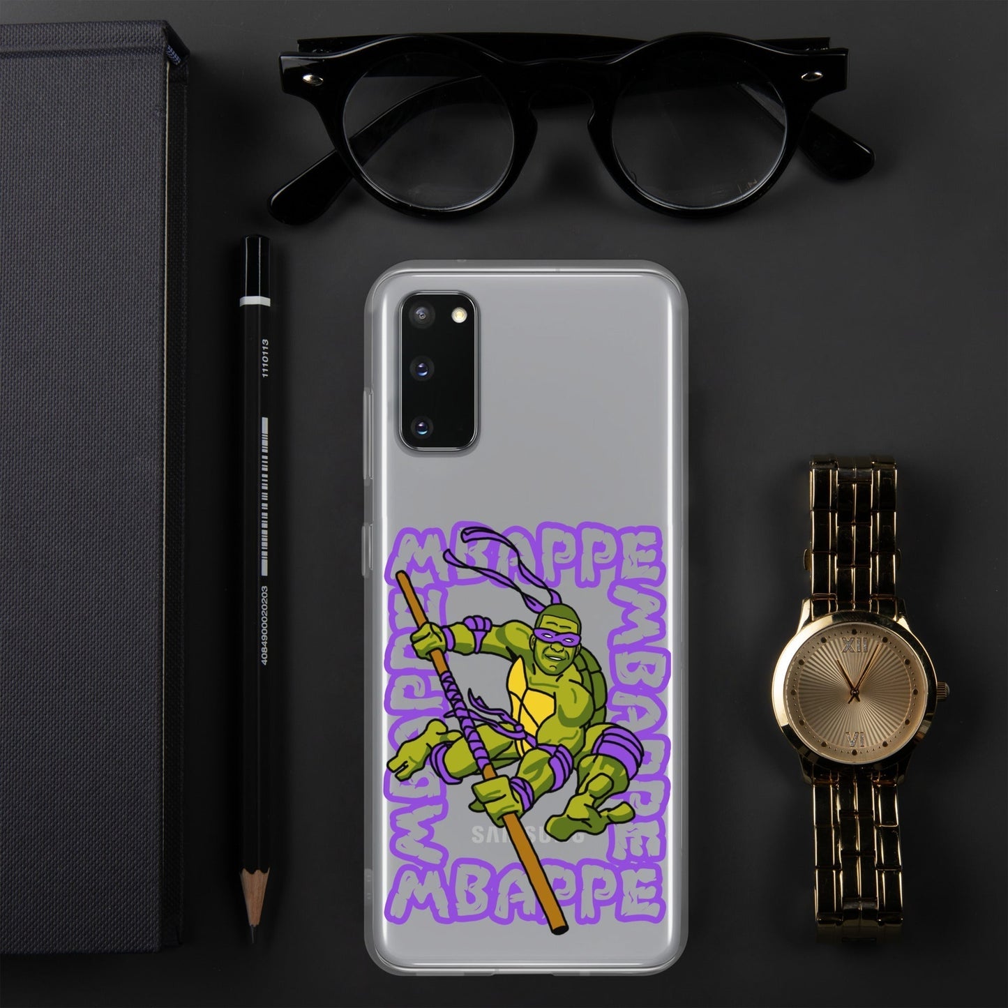 Kylian Mbappe Purple Ninja Turtle Donatello Clear Case for Samsung® Samsung Galaxy S20 Mobile Phone Cases Football Kylian Mbappe Ninja Turtles PSG Real Madrid Next Cult Brand