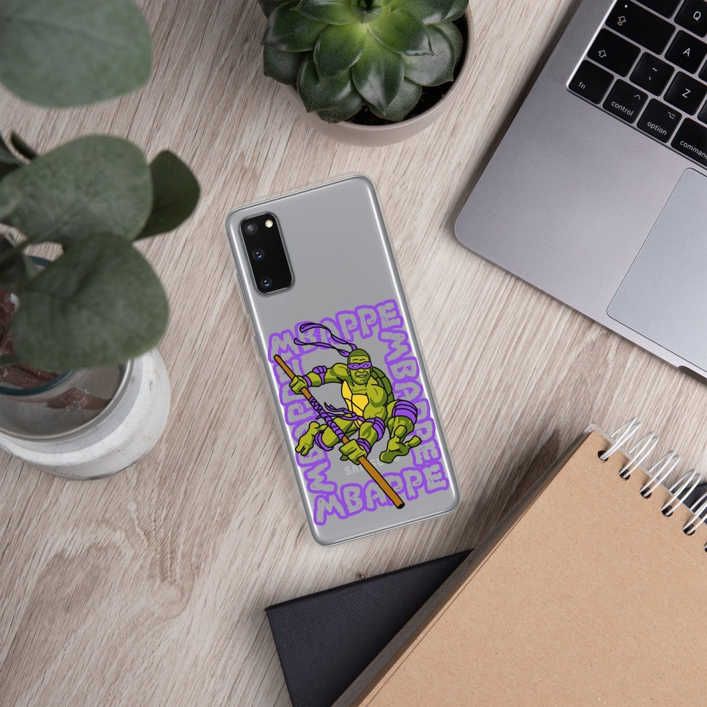 Kylian Mbappe Purple Ninja Turtle Donatello Clear Case for Samsung® Mobile Phone Cases Football Kylian Mbappe Ninja Turtles PSG Real Madrid Next Cult Brand