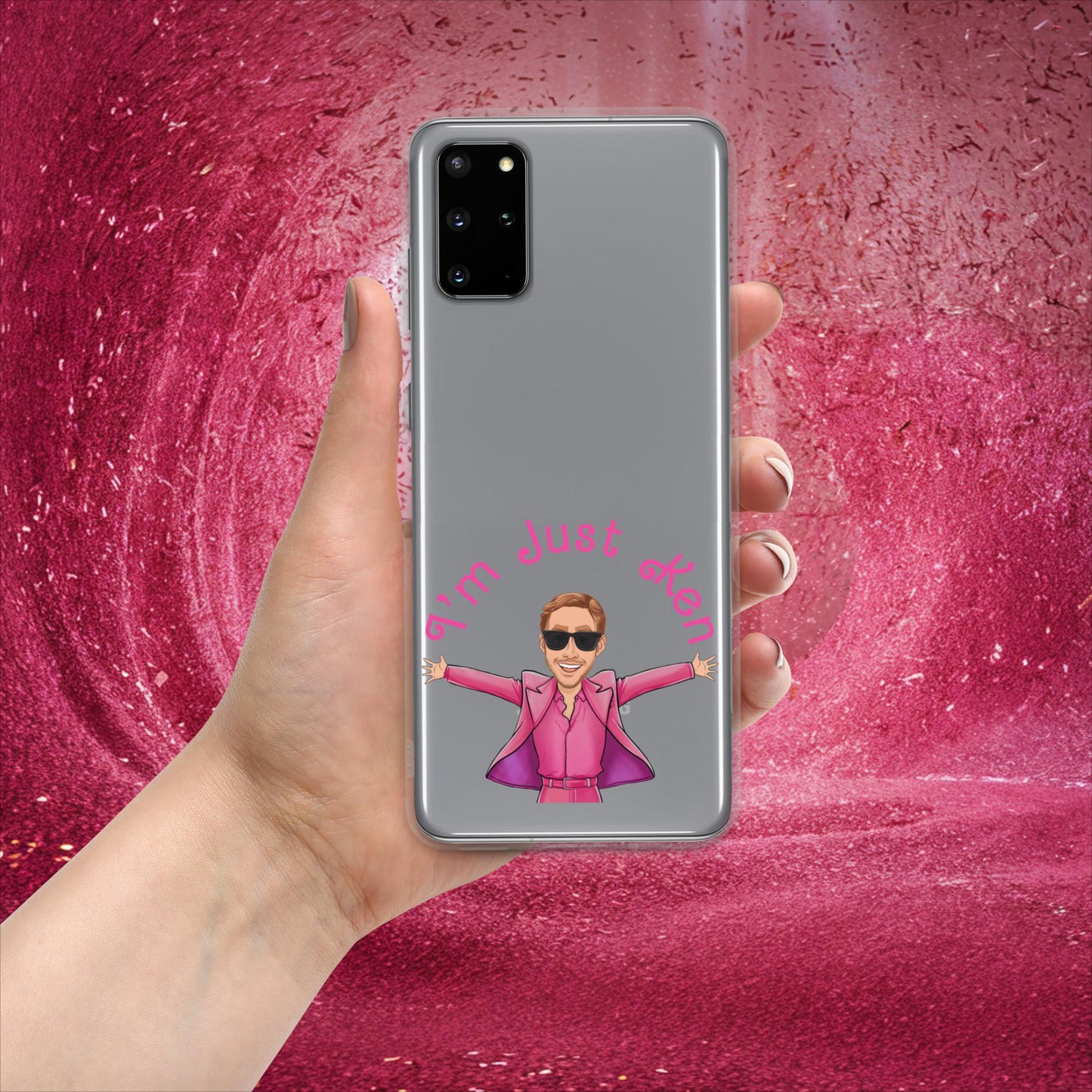 Ken Barbie Ryan Gosling I'm Just Ken Clear Case for Samsung Samsung Galaxy S20 Plus Mobile Phone Cases Barbie Celebrities Ken Movies Ryan Gosling Next Cult Brand