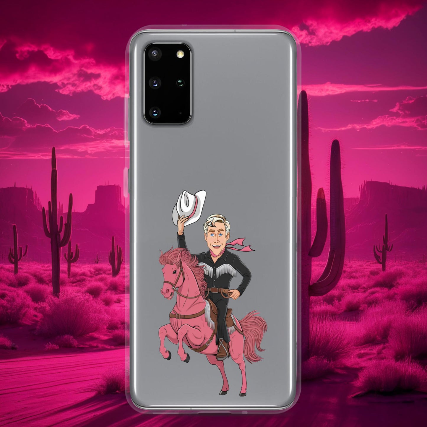 Ryan Gosling Ken Cowboy Horse Barbie Movie Clear Case for Samsung Samsung Galaxy S20 Plus Mobile Phone Cases Barbie Celebrities Ken Movies Ryan Gosling Next Cult Brand