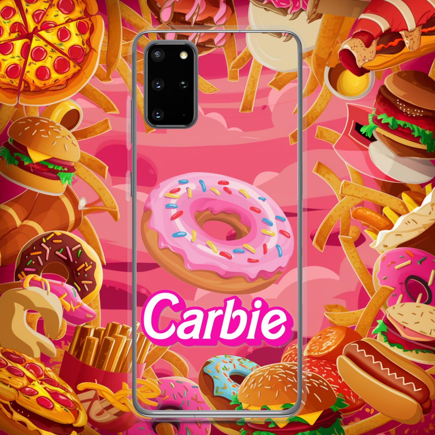 Carbie Barbie I Love Carbs I Love Donuts Clear Case for Samsung Samsung Galaxy S20 Plus Mobile Phone Cases Barbie Carbie Donuts Fast Food Ken Movies Next Cult Brand
