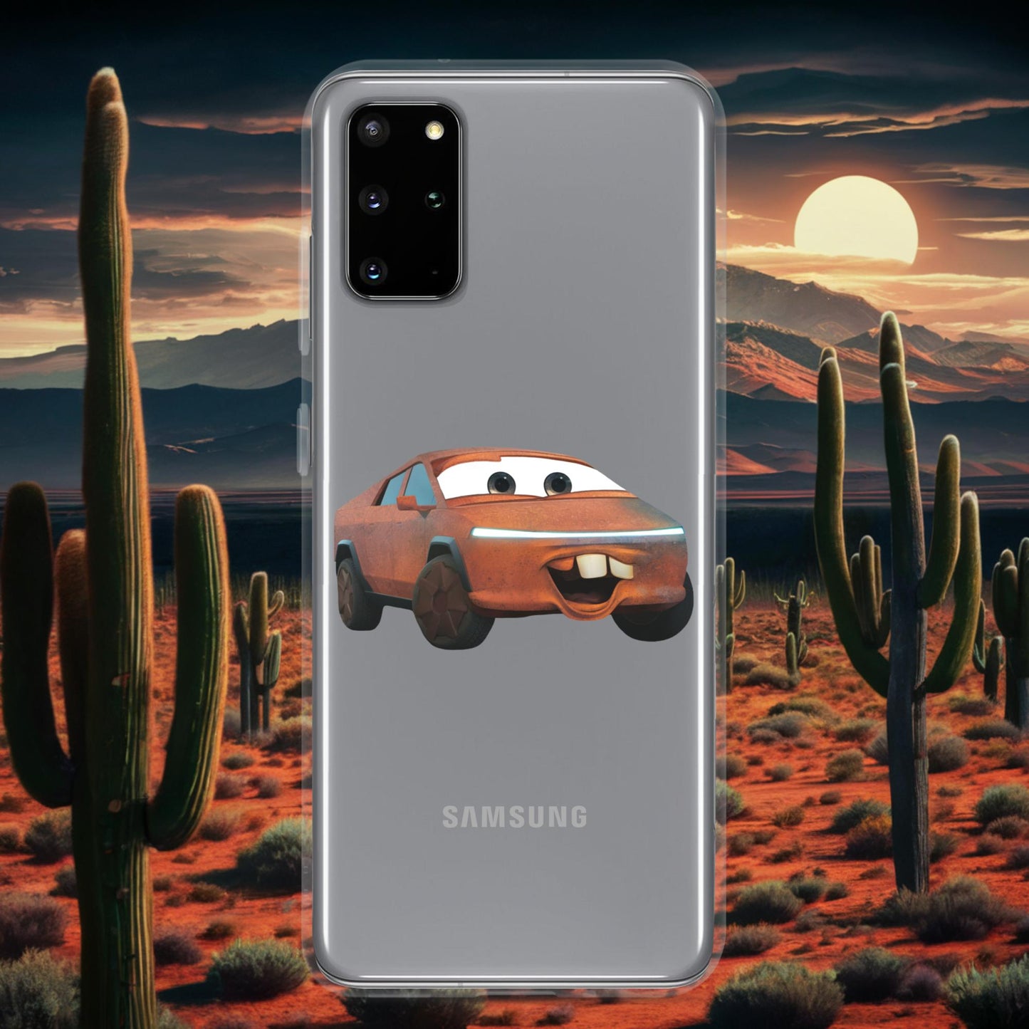 Rusty Tesla Cybertruck Elon Musk Cars Movie Tow Mater Clear Case for Samsung Samsung Galaxy S20 Plus Mobile Phone Cases Cars Movie Celebrities Cybertruck Elon Musk Movies Tesla Next Cult Brand