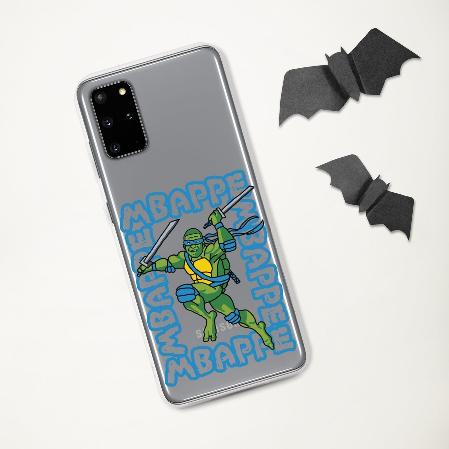 Kylian Mbappe Blue Ninja Turtle Leonardo Clear Case for Samsung® Mobile Phone Cases Football Kylian Mbappe Ninja Turtles PSG Real Madrid Next Cult Brand