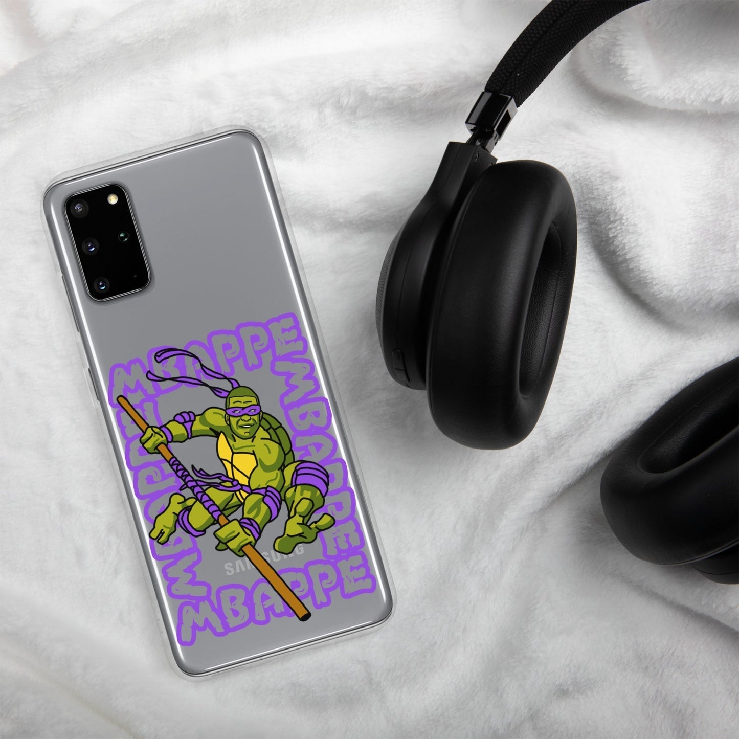 Kylian Mbappe Purple Ninja Turtle Donatello Clear Case for Samsung® Mobile Phone Cases Football Kylian Mbappe Ninja Turtles PSG Real Madrid Next Cult Brand