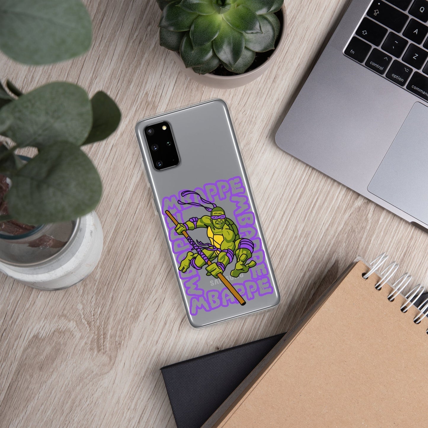 Kylian Mbappe Purple Ninja Turtle Donatello Clear Case for Samsung® Mobile Phone Cases Football Kylian Mbappe Ninja Turtles PSG Real Madrid Next Cult Brand