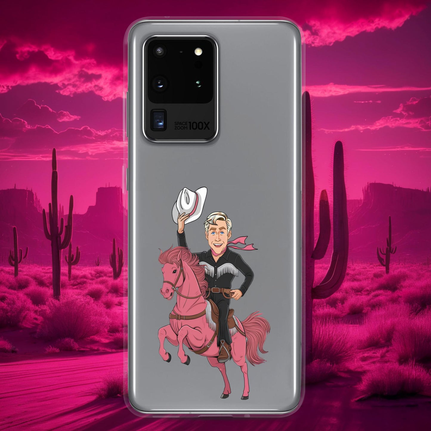 Ryan Gosling Ken Cowboy Horse Barbie Movie Clear Case for Samsung Samsung Galaxy S20 Ultra Mobile Phone Cases Barbie Celebrities Ken Movies Ryan Gosling Next Cult Brand