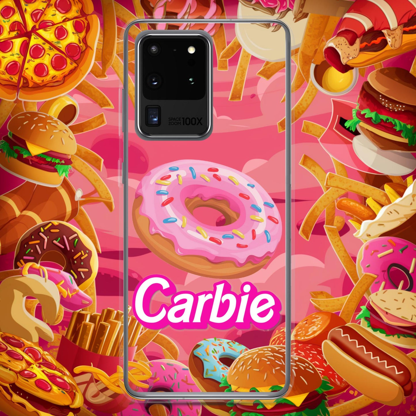 Carbie Barbie I Love Carbs I Love Donuts Clear Case for Samsung Samsung Galaxy S20 Ultra Mobile Phone Cases Barbie Carbie Donuts Fast Food Ken Movies Next Cult Brand